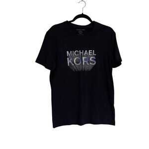 Michael Kors Men's SZ S Midnight Navy Blue Graphic Short Sleeve T-Shirt NWT